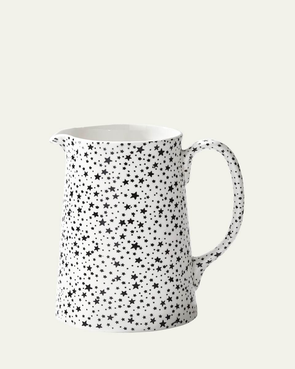 Midnight Sky Tankard Pitcher, White/Black